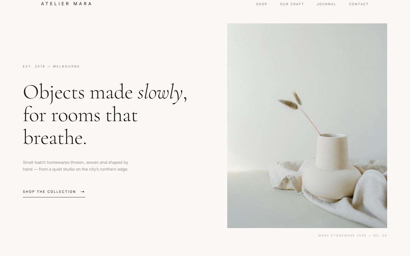 Atelier Mara built in the Quiet Luxury direction